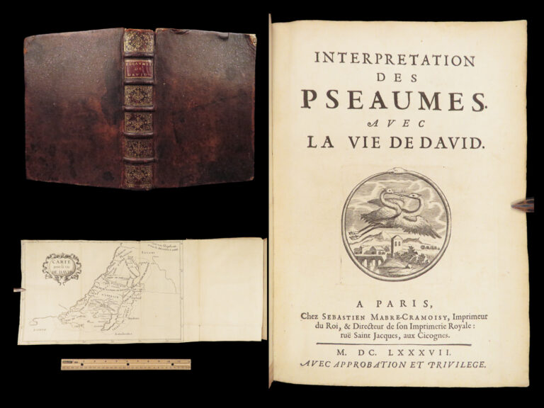 Image of Interpretation des Pseaumes – de Choisy – 1687 | First Edition, Psalms & Commentary | Map of Israel