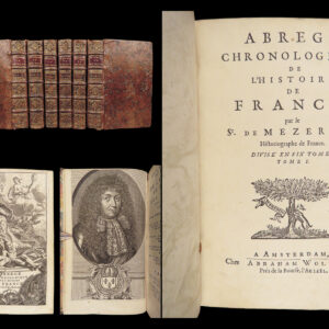 Histoire de France – Mezeray – 1682 | Portraits of Kings of France, 6v Set