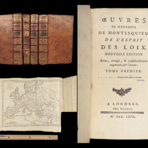 Oeuvres… De l’esprit des loix – Montesquieu – 1769 | 4 Vol Set, Banned Book