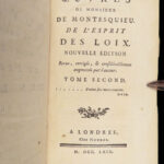 Oeuvres… De l’esprit des loix – Montesquieu – 1769 | 4 Vol Set, Banned Book