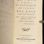Oeuvres… De l’esprit des loix – Montesquieu – 1769 | 4 Vol Set, Banned Book