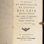 Oeuvres… De l’esprit des loix – Montesquieu – 1769 | 4 Vol Set, Banned Book