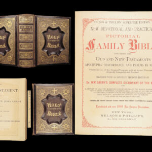1877 Nelson & Phillips Family Bible | Old & New Testament Illustrated | Enormous