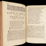 De Bello Civili – Lucan – 1658 | Pharsalia with Folding Map & Grotius Commentary