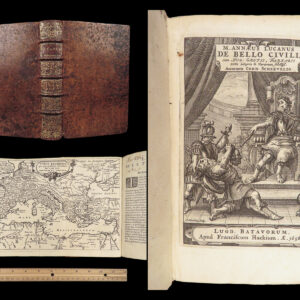 De Bello Civili – Lucan – 1658 | Pharsalia with Folding Map & Grotius Commentary