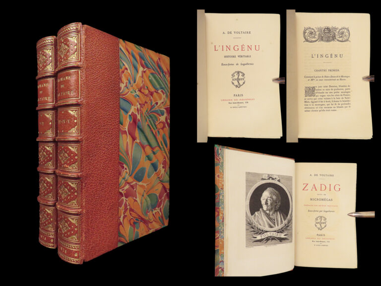 Image of Romans de Voltaire – Voltaire – 1878 | Illustrated Edition, 2 Vols, Beautiful Binding
