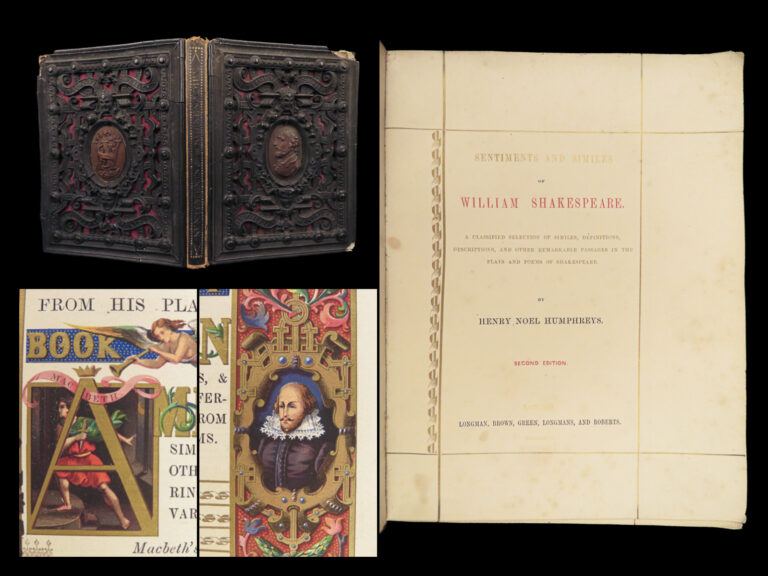 Image of Sentiments and Similes of Shakespeare – Henry Noel Humphreys – 1857 | Early Papier Mâché Binding