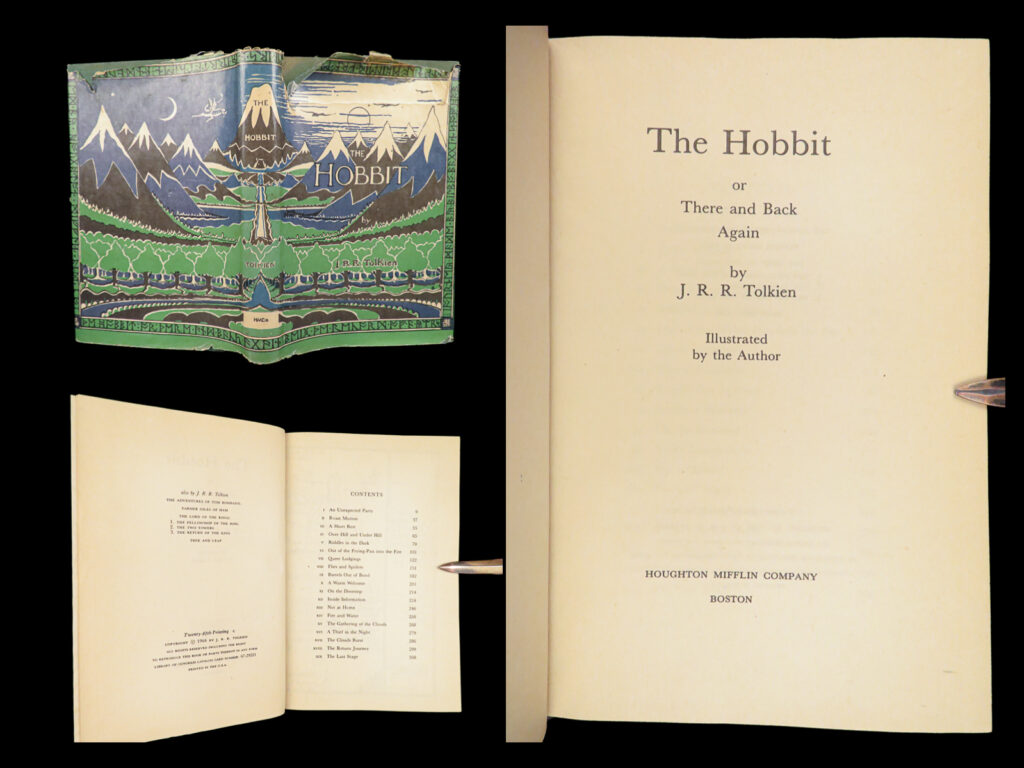 The hobbit – j. R. R. Tolkien – 1966 | mao china pirated edition | pirated 1969 chinese edition of tolkien's the hobbit, duplicating the 1966 american twenty-fifth printing. Issued in green cloth, text fully in english.