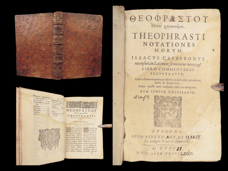 Image of Theophrastus Characters – Theophrastus – 1617 | Casaubon Latin-Greek Edition