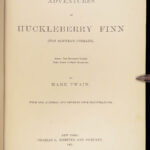 Adventures of Huckleberry Finn – Mark Twain – 1885 | First Printing in Original Green Cloth