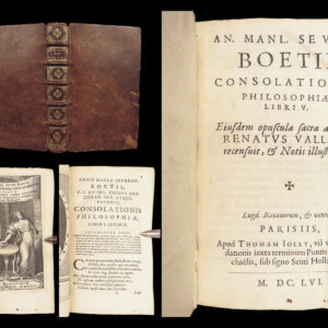 Consolation of Philosophy – Boethius – 1656 | Renatus Vallinus | Rare Paris Variant