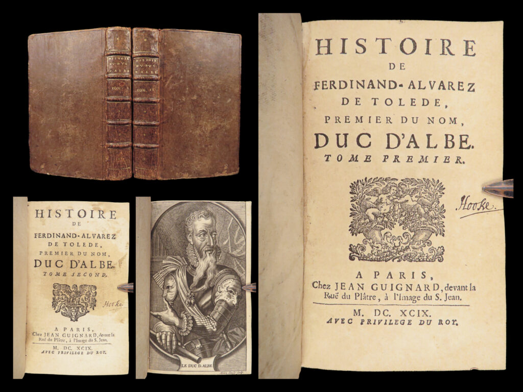 Histoire de ferdinand alvarez de tolede – antonio osorio – 1699 | duke of alba | 2v | antonio osorio’s histoire de ferdinand-alvarez de tolede (1699) outlines the career of spain’s duke of alba in two leatherbound volumes printed in paris.