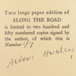 1925 – Along the Road – Aldous Huxley | First Edition |  Signed by Huxley