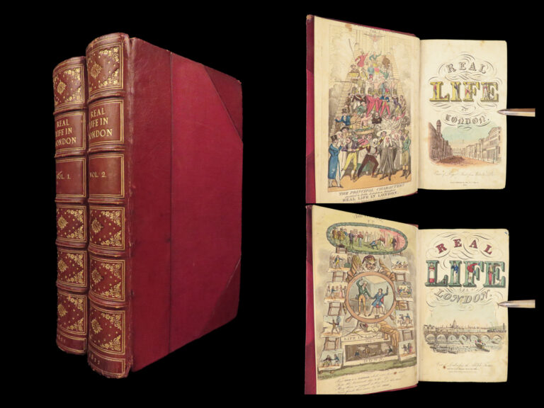 Image of Real Life in London – Pierce Egan – 1821 | First Edition, 2 Volumes, Color Plates
