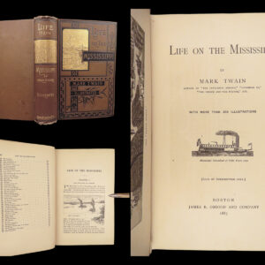 1883 Life on the Mississippi by Mark Twain 1st/1st w/ St. Louis Hotel & Flames