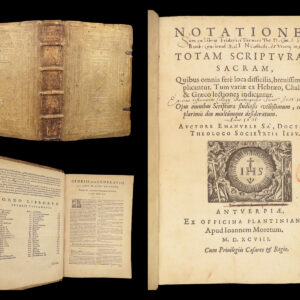 Notationes in totam Scripturam Sacram – de Sa – 1598 | Plantin | Bamberg Witch Trials Provenance