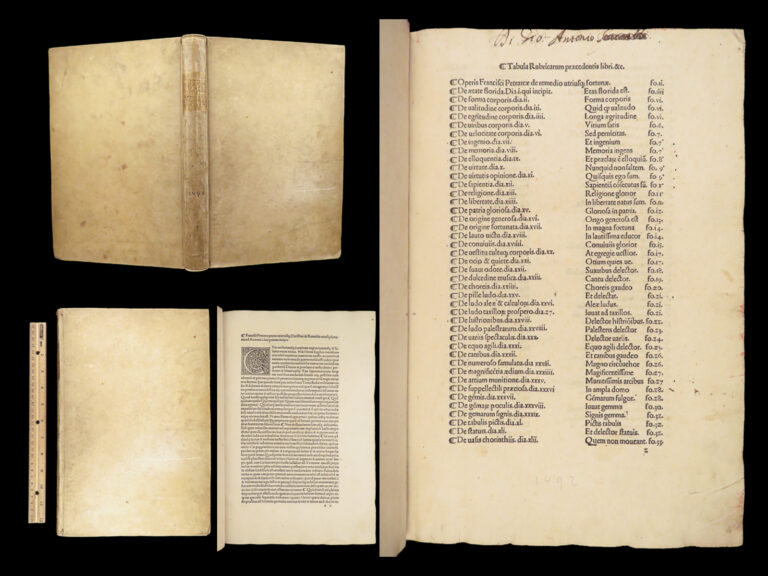 Image of Fracisci Petracae De remediis – Petrarch – 1492 | Incunable, Vellum Folio