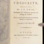 Idylles of Theocritus – 1796 | Beautiful Morocco, 19 Engravings | French 2vol