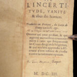 1603 – Paradoxe sur l’incertitude – Henri Agrippa | Occult Philosophy