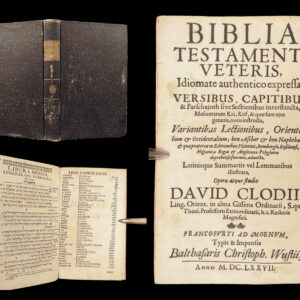 Biblia Testamenti Veteris – David Clodius – 1677 | Hebrew Pentateuch