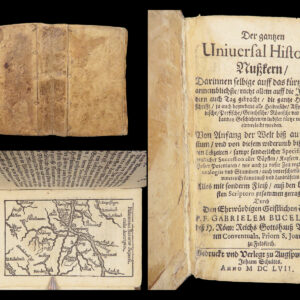 Der gantzen universal historiae Nusskern – Gabriel Bucelin – 1657 | 15 Maps, Vellum Binding