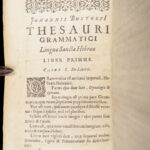 Johann Buxtorf – Thesaurus Grammaticus – 1619| Hebrew & Latin Bible Dictionary