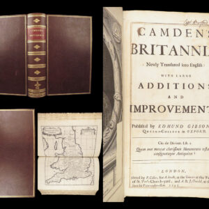 William Camden’s Britannia – 1695 | First edition, 50 Maps & Ancient Coins