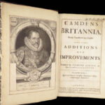 William Camden’s Britannia – 1695 | First edition, 50 Maps & Ancient Coins