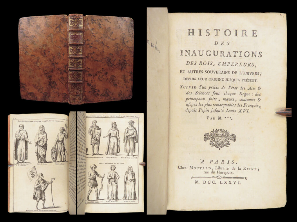 Histoire des inaugurations – salivet – 1776 | 14 engraved plates | salivet’s histoire des inaugurations (paris, 1776) documents royal ceremonial traditions across europe and beyond, including france, constantinople, and peru, with fourteen engraved plates.