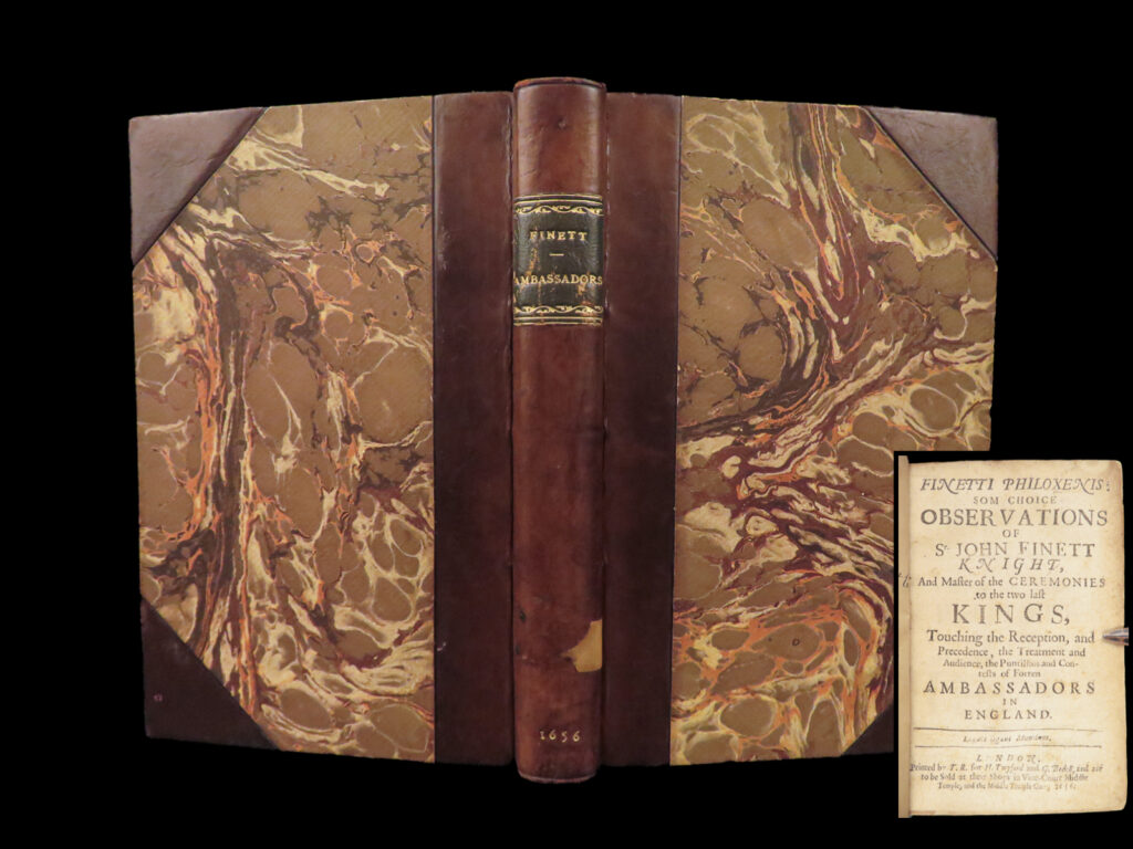 Finetti philoxenis – john finet – 1656 | first edition | english court protocol | first edition of finet’s record of ceremonial protocol at the english court, edited by howell, with accounts of ambassadorial ranking and formal events during the reign of james i.