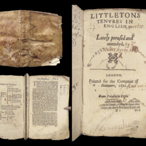 Littletons Tenures in English – Thomas Littleton – 1621 | Feudal Law