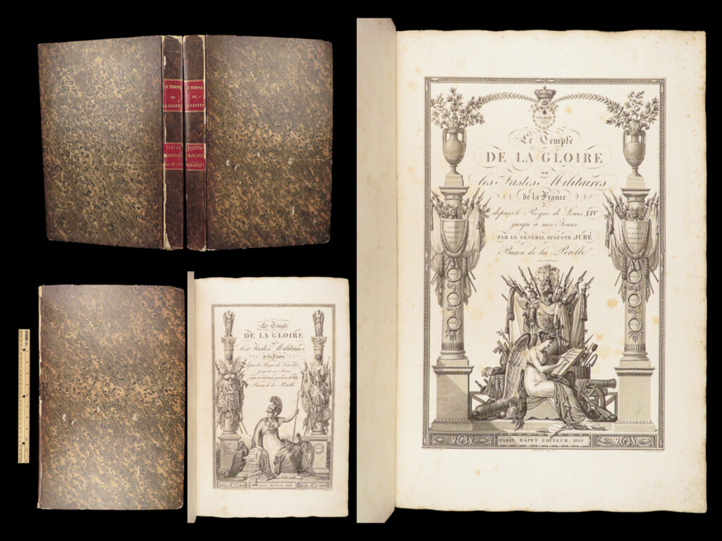 Le temple de la gloire – auguste jubé de la perrelle – 1819 | french military folio, 38 plates | le temple de la gloire by auguste jubé de la perrelle, published 1819–1820 in paris, records french military campaigns from louis xiv to the early republic, issued in folio with 38 engraved plates.