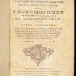 Osservazioni sopra il giuoco degli scacchi – Lolli – 1763 | First Edition | Chess Manual
