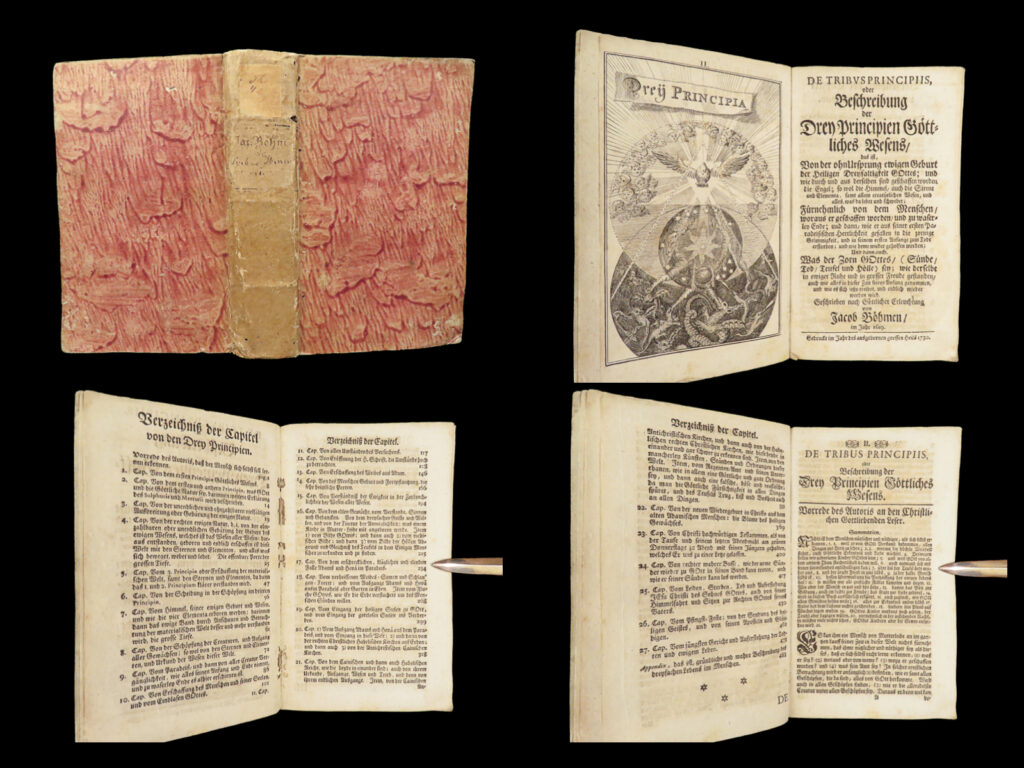 De tribus principiis – jakob böhme – 1730 | early german mystical philosophy | jakob böhme’s de tribvs principiis (1730) presents his theological vision of creation, humanity, angels, and divine wrath, printed in the netherlands.