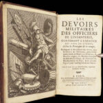 Les devoirs militaires – de La Fontaine – 1675 | First Edition, Illustrated