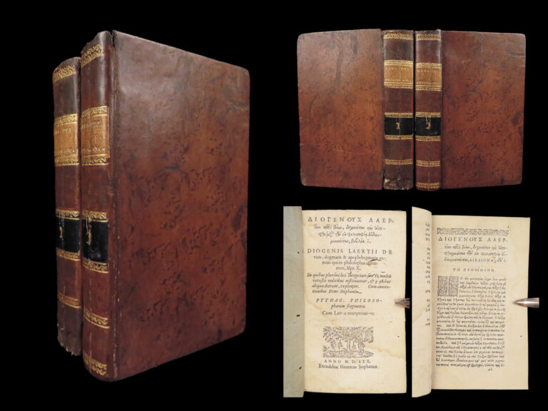 Image of Lives of Philosophers – Diogenes Laertius – 1570 | Greek and Latin, 2 volumes