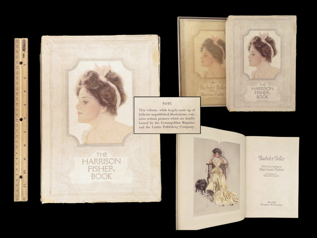 Bachelor belles – harrison fisher – 1908 | first edition, illustrated | first edition of bachelor belles by harrison fisher (1908), featuring 21 full-page color plates with accompanying poems and decorative embellishments by theodore hapgood, issued by dodd, mead.
