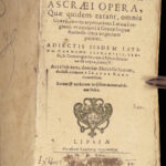 Works of Hesiod – 1591 | Hesiodus Theogony in Greek & Latin | Tooled Vellum