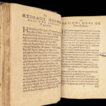 Works of Hesiod – 1591 | Hesiodus Theogony in Greek & Latin | Tooled Vellum