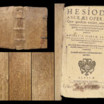 Works of Hesiod – 1591 | Hesiodus Theogony in Greek & Latin | Tooled Vellum