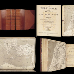 The Holy Bible – 1812 | John Hewett Commentary, 120 Engravings, 3 Huge Volumes