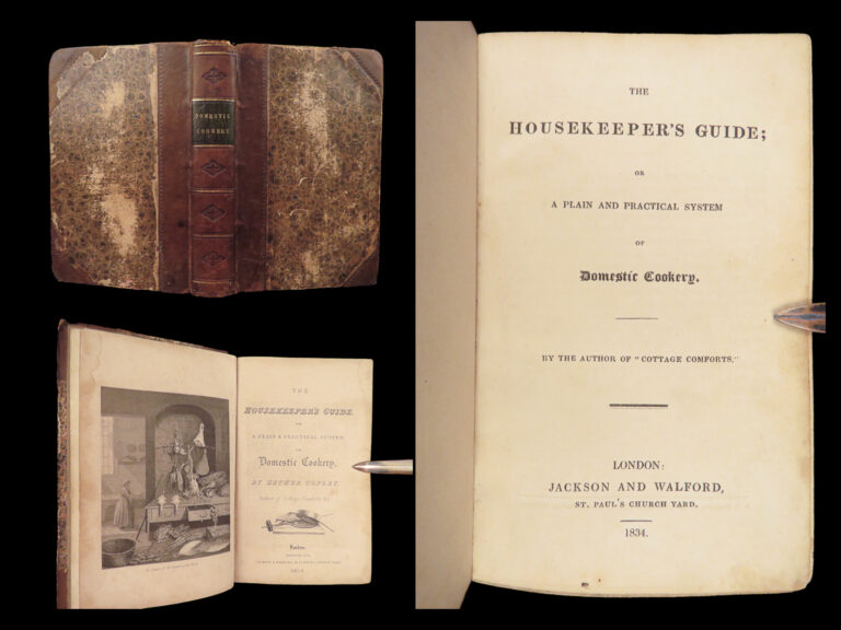 Image of The Housekeeper’s Guide – Esther Copley – 1834 | First edition | Recipes