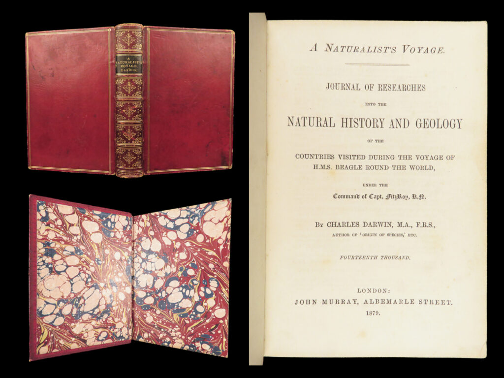 Journal Of Researches – Charles Darwin – 1879 | Beautiful Moroccan Binding | 1 Journal of researches – charles darwin – 1879 | beautiful moroccan binding | charles darwin’s journal of researches (john murray, 1879) documents his h. M. S. Beagle voyage, recording natural and geological observations across south america and the pacific, with numerous in-text illustrations in a morocco binding.
