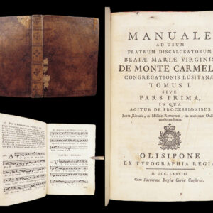 Manuale ad usum Fratrum discalceatorum, Catholic Church, 1778 | Carmelite Chant