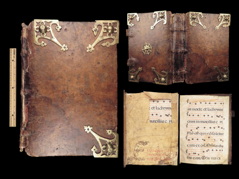Image of 15th-Century Manuscript Leaves – Gregorian Chant – ca. 1400s | Vellum Folio