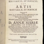 Miles rhetoricus et poeticus – Antonius Forti – 1685 | First Edition, Foundations of Rhetoric