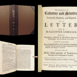 The Spirit of Calumny and Slander – Alexander Monro – 1693 | First Edition Pamphlet