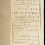 Motion of Water – Edme Mariotte – 1718 | First Edition, Hydrostatics & Fountains