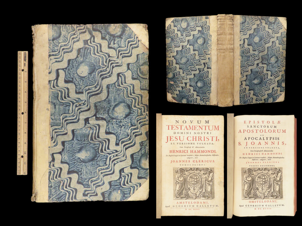 Novum testamentum – henry hammond – 1698 | vulgate bible with commentary | amsterdam 1698 latin new testament with henry hammond’s paraphrase and annotations, translated by jean le clerc, an influential edition of seventeenth-century biblical scholarship.