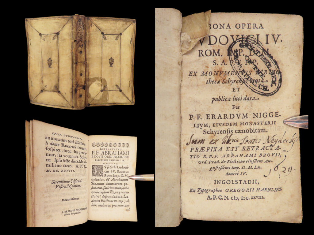 Opera Ludovici Iv – Erhard Niggel – 1628 | First Edition, Holy Roman Empire History | 1 Opera ludovici iv – erhard niggel – 1628 | first edition, holy roman empire history | erhard niggel’s bona opera ludovici iv (ingolstadt, 1628) compiles scheyern abbey sources on emperor louis iv, addressing disputes over his election and papal conflicts, preserved in tooled vellum.